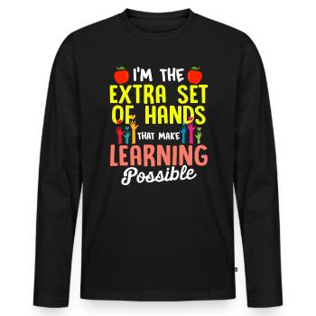 Paraprofessional Teacher Para Educator - Men's Premium Organic Long Sleeve Shirt - black - Front - Nico (187cm)