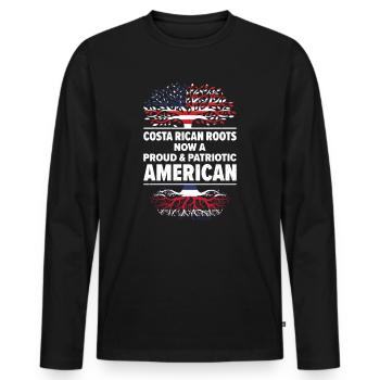Né au Costa Rica Costa Rica États-Unis - T-shirt manches longues Premium bio Homme - noir - Devant - Nico (187cm)