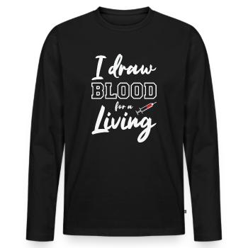 Phlebotomist Phlebotomie Krankenschwester Tech - Männer Premium Bio Langarmshirt - Schwarz - Vorne - Nico (187cm)