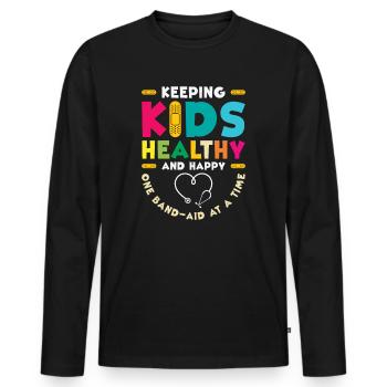 School Nurse Medical Nursing Nurse Appreciation - Men's Premium Organic Long Sleeve Shirt - black - Front - Nico (187cm)