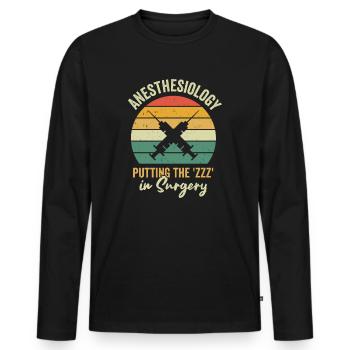 Anesthesia Anesthesiologist Nurse Anesthesiology - Men's Premium Organic Long Sleeve Shirt - black - Front - Nico (187cm)
