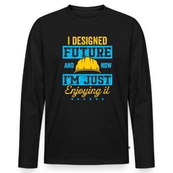 Architekt im Ruhestand Architektur im Ruhestand - Männer Premium Bio Langarmshirt - Schwarz - Vorne - Nico (187cm)