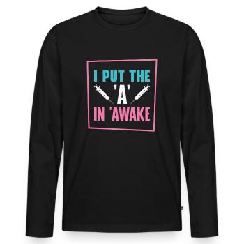 Anesthesia Anesthesiologist Nurse Anesthesiology - Men's Premium Organic Long Sleeve Shirt - black - Front - Nico (187cm)
