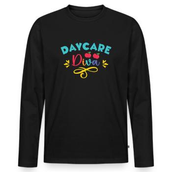 Enseignante éducatrice en éducation de la petite enfance - T-shirt manches longues Premium bio Homme - noir - Devant - Nico (187cm)