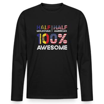 Né Moldavie Moldavie américaine Etats-Unis - T-shirt manches longues Premium bio Homme - noir - Devant - Nico (187cm)