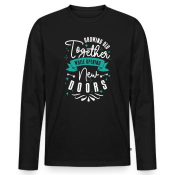 Couple de retraite Grands-parents Vie Citation Vintage - T-shirt manches longues Premium bio Homme - noir - Devant - Nico (187cm)