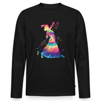Flamenco woman with flamenco dress - Men's Premium Organic Long Sleeve Shirt - black - Front - Nico (187cm)