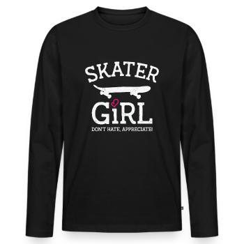 Internationaler Frauentag Skater Girl - Männer Premium Bio Langarmshirt - Schwarz - Vorne - Nico (187cm)