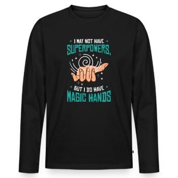 Massagetherapeutin Therapie lizenzierter Masseur - Männer Premium Bio Langarmshirt - Schwarz - Vorne - Nico (187cm)
