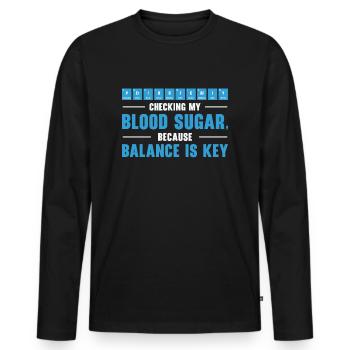 Pancréas diabétique - T-shirt manches longues Premium bio Homme - noir - Devant - Nico (187cm)