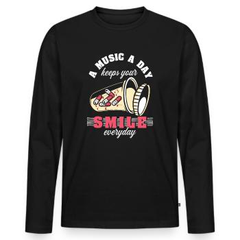 Beste Medizin Musik Selbstfürsorge Musikliebhaber - Männer Premium Bio Langarmshirt - Schwarz - Vorne - Nico (187cm)