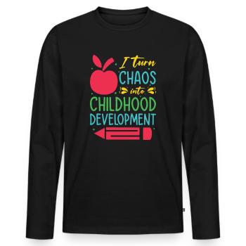 Early Childhood Education Educator Teacher - Men's Premium Organic Long Sleeve Shirt - black - Front - Nico (187cm)