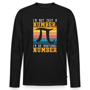 Pi Tag Retro Mathématiques Pi Symbol Mathématiques Nombre - T-shirt manches longues Premium bio Homme - noir - Devant - Nico (187cm)