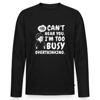 Suranalyse du dessin au trait Dessin Overthinker - T-shirt manches longues Premium bio Homme - noir - Devant - Nico (187cm)