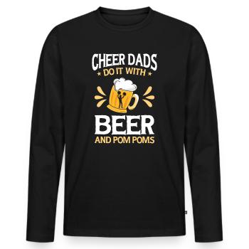 Cheerleader Proud Cheer Dad Cheerleading Beer - Men's Premium Organic Long Sleeve Shirt - black - Front - Nico (187cm)
