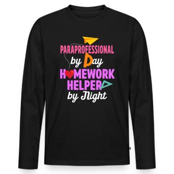 Paraprofessional Teacher Para Educator - Men's Premium Organic Long Sleeve Shirt - black - Front - Nico (187cm)