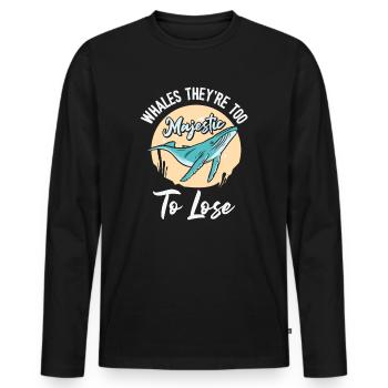 World Wildlife Day Blue Whale Marine Wildlife - Men's Premium Organic Long Sleeve Shirt - black - Front - Nico (187cm)