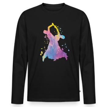 Valse viennoise Danses de salon - T-shirt manches longues Premium bio Homme - noir - Devant - Nico (187cm)