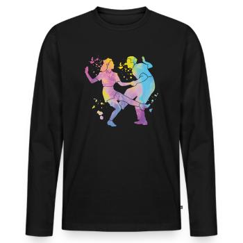 Danse Swing 60s Boogie Woogie - T-shirt manches longues Premium bio Homme - noir - Devant - Nico (187cm)