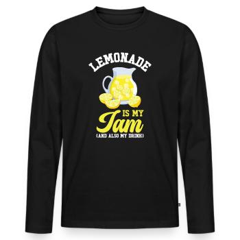 Zitrone Frucht Limonade Zitrusfrüchte - Männer Premium Bio Langarmshirt - Schwarz - Vorne - Nico (187cm)