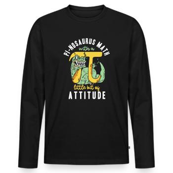 Pi-nosaurus math avec un peu de posture - T-shirt manches longues Premium bio Homme - noir - Devant - Nico (187cm)