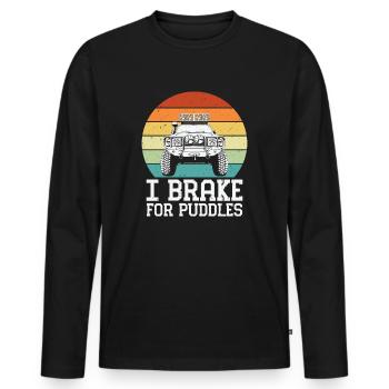 Off Road 4X4 Wheeler Offroading Dirt Mudding - Men's Premium Organic Long Sleeve Shirt - black - Front - Nico (187cm)
