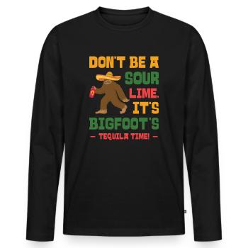Cinco de Mayo Cryptozoology Bigfoot Fiesta Cryptid - Men's Premium Organic Long Sleeve Shirt - black - Front - Nico (187cm)