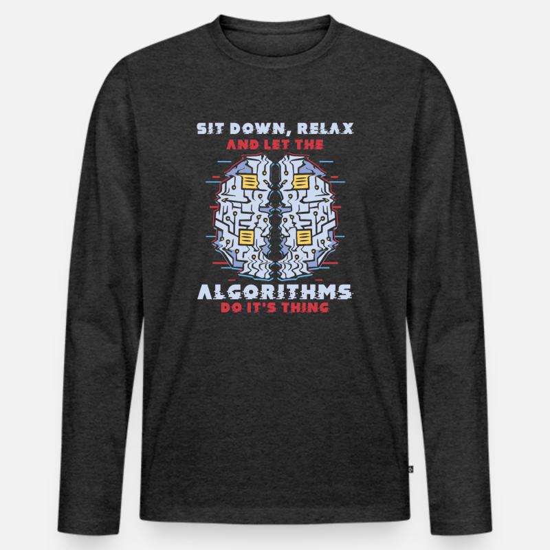 Computer Algorithm Programmer Artificial Men's Premium Organic Long Sleeve Shirt