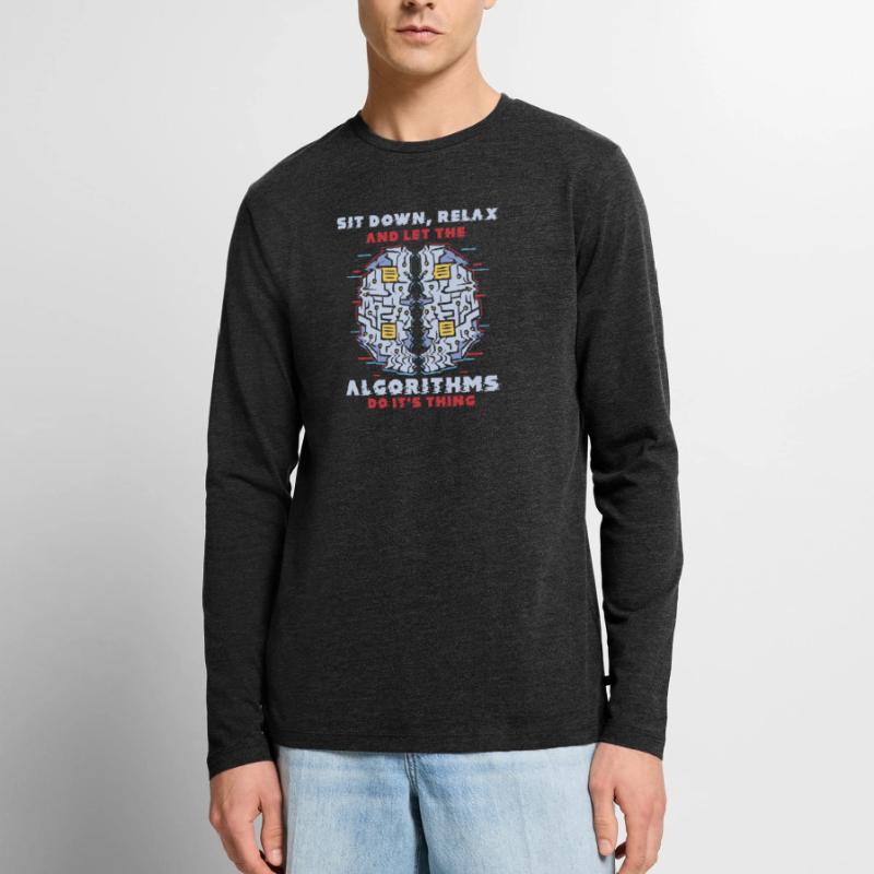 Computer Algorithm Programmer Artificial Men's Premium Organic Long Sleeve Shirt