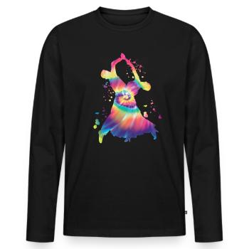 Danse de salon Valse viennoise - T-shirt manches longues Premium bio Homme - noir - Devant - Nico (187cm)