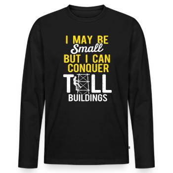 Cell Tower Climber Climbing Technician - Men's Premium Organic Long Sleeve Shirt - black - Front - Nico (187cm)