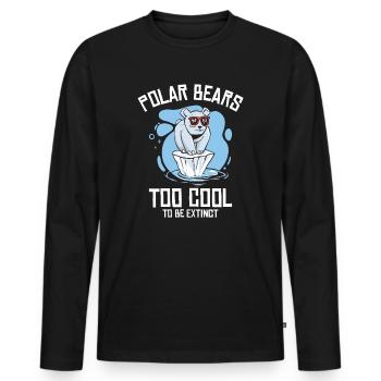 Journée mondiale de la nature Ours polaire Conservation de la faune arctique - T-shirt manches longues Premium bio Homme - noir - Devant - Nico (187cm)