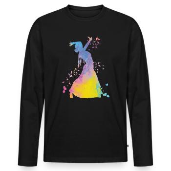 Flamenco woman with flamenco dress - Men's Premium Organic Long Sleeve Shirt - black - Front - Nico (187cm)