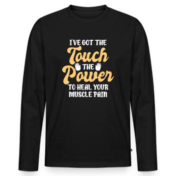 Massagetherapeutin Therapie lizenzierter Masseur - Männer Premium Bio Langarmshirt - Schwarz - Vorne - Nico (187cm)