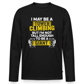 Cell Tower Climber Climbing Technician - Men's Premium Organic Long Sleeve Shirt - black - Front - Nico (187cm)