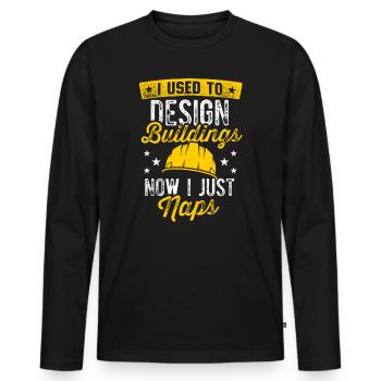 Retired Architect Architecture Retirement - Men's Premium Organic Long Sleeve Shirt - black - Front - Nico (187cm)