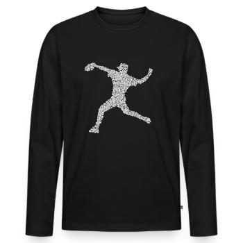 Baseball Pitcher Softball Catcher Baseball - Men's Premium Organic Long Sleeve Shirt - black - Front - Nico (187cm)
