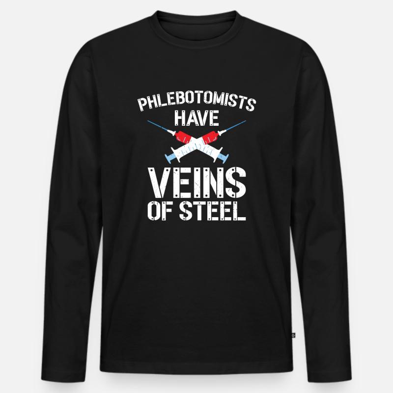 Phlebotomist Phlebotomie Krankenschwester Tech - Männer Premium Bio Langarmshirt - Schwarz