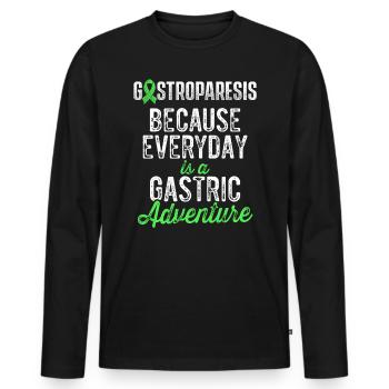 Guerrier de la sensibilisation à la gastroparésie Survivant - T-shirt manches longues Premium bio Homme - noir - Devant - Nico (187cm)