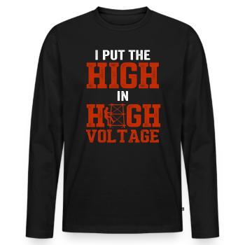 Cell Tower Climber Climbing Technician - Men's Premium Organic Long Sleeve Shirt - black - Front - Nico (187cm)