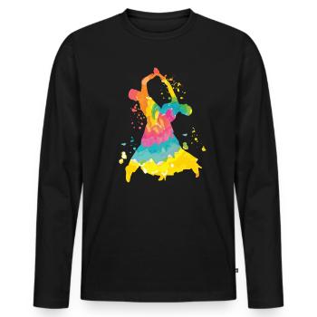 Danses de salon Tango Slow Fox - T-shirt manches longues Premium bio Homme - noir - Devant - Nico (187cm)
