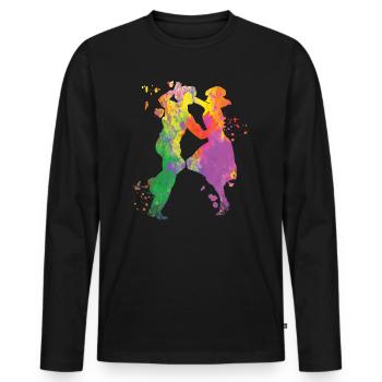 Danse Swing 60s Boogie Woogie - T-shirt manches longues Premium bio Homme - noir - Devant - Nico (187cm)