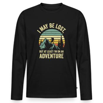 Randonnées Camping Randonneurs en montagne - T-shirt manches longues Premium bio Homme - noir - Devant - Nico (187cm)