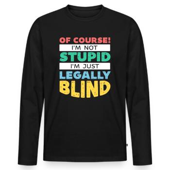 Conscience de la cécité aveugle en braille - T-shirt manches longues Premium bio Homme - noir - Devant - Nico (187cm)