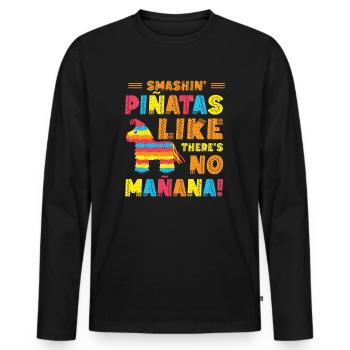 Cinco De Mayo Fête mexicaine de la Piñata Fiesta - T-shirt manches longues Premium bio Homme - noir - Devant - Nico (187cm)