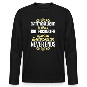 Unternehmer Unternehmen Unternehmertum - Männer Premium Bio Langarmshirt - Schwarz - Vorne - Nico (187cm)