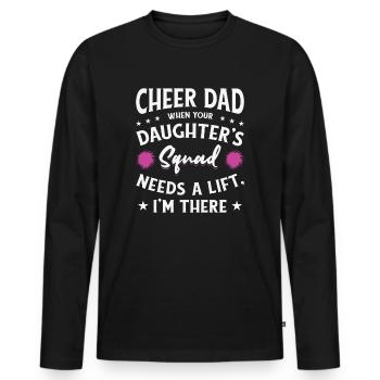 Cheerleader Stolzes Cheer Dad Cheerleading - Männer Premium Bio Langarmshirt - Schwarz - Vorne - Nico (187cm)