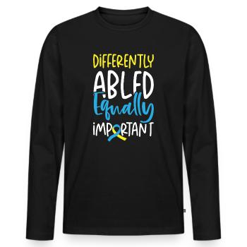 Welt-Down-Syndrom-Tag Bewusstsein Autismus Band - Männer Premium Bio Langarmshirt - Schwarz - Vorne - Nico (187cm)