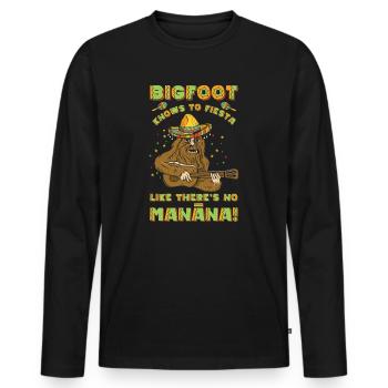 Cinco de Mayo Kryptozoologie Bigfoot Fiesta - Männer Premium Bio Langarmshirt - Schwarz - Vorne - Nico (187cm)