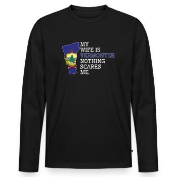 Rien ne me fait peur Vermont femme Vermont - T-shirt manches longues Premium bio Homme - noir - Devant - Nico (187cm)